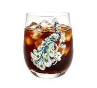 brooksnaji Glass Drinking Cup - 320ml Reusable Animal Floral Design