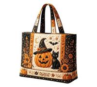 brooksnaji Halloween Tote Bag - 3D Quilted Large Capacity Handbag