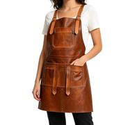 brooksnaji Leather Work Apron - Waterproof Cross Back Protective Apron
