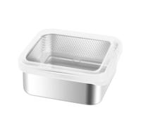 brooksnaji Meal Prep Containers - Stainless Steel Bowl, Strainer with Lid