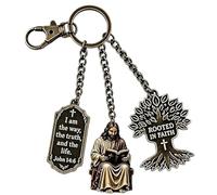 brooksnaji Religious Jesus Keychain - Inspirational Gospel Bag Charm
