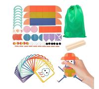 brooksnaji Smart - Materiales Didácticos Stem De Madera, Kit Educativo | Juego De Actividades De Aprendizaje con Inteligente Estilo, Juego De con Y Anillo De Madera, Unise