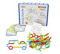 brooksnaji Smart - Materiales Didácticos Stem De Madera, Kit Educativo | Juego De Actividades De Aprendizaje con Inteligente Estilo, Juego De con Y Anillo De Madera, Unise