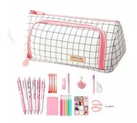 brooksnaji Stationery Set - Large Capacity Pencil Case with Supplies | 6 Gel Pens, 4 Highlighters, 10 Colored Pens | Notebook Eraser Correction Tape School College Study