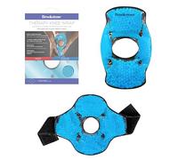 Brookstone Rodillera terapéutica con cuentas de sílice de acción rápida y seguras, reutilizable para rodillas y articulaciones, alivio del dolor penetrante de molestias, paquete de gel caliente y frío