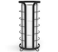BROOKSTONE, Trending - Soporte de Papel higiénico Negro, Organizador de pañuelos de baño Independiente, solución de Almacenamiento Minimalista, diseño Moderno y Elegante [sostiene Rollos Mega]