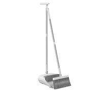 Broom and Dustpan Set for Home - Long Handle Broom | Deep Cleaning Stand Up Broom with Dustpan Set | Flexible plegable Broom and Dust Pan Combo for Home, Kitchen, & Living Room