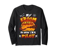 Broom Broke So Now I'm A Pilot Halloween Costume Manga Larga