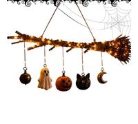 Broom Witch - with Lights Spooky Wall Mount Seasonal Weatherproof
