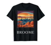 Broome Western Australia Costera Retro Diseño de Viaje Camiseta