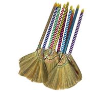 Brooms 5 Pack Vietnamese Straw Broom, Asian Traditional Handwoven Cleaning Tool, Natural Material, for Home Use
