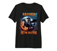 Brooms Are For Amateurs Witches Riding Dragon Halloween Camiseta Premium