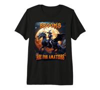Brooms Are For Amateurs Witches Riding Dragon Halloween Camiseta Premium
