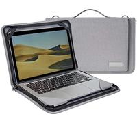 Broonel Funda Tipo Mensajero De Piel Gris para Ordenador Portátil - Compatible con la Samsung Galaxy Book4 Pro 360 Ordenador Portátil 16"