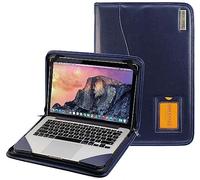 Broonel - Serie Contour - Funda Protectora De Cuero Azul De Alta Resistencia - Compatible con La Lenovo IdeaPad Flex 5 Chromebook Plus 14" 2-in-1 Touchscreen Ordenador Portátil