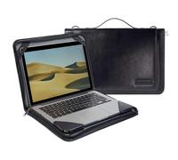 Broonel - Serie Contour - Funda protectora de cuero resistente negra - Compatible con port til MSI Summit E16 AI Studio - A1V de 16""