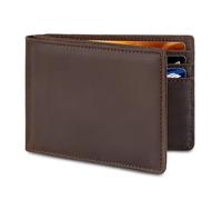 BROSHOPP Cartera Airtag para hombre, cartera plegable de cuero de grano completo para Apple Air Tag (1ª y 2ª generación), cartera para hombre con soporte para Airtag, bloqueo RFID, ranuras para