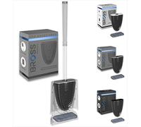 BROSS® Slim - Paquete de repuesto en gris - Juego de 1 cabezal de cepillo de repuesto y 1 x piedra de guijarro - Para cepillo de baño de silicona premium - Sin mango ni soporte