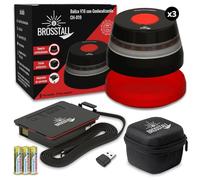 Brosstall Baliza V16 Homologada DGT con Geolocalización,Pack de 3 uds, Tarjeta SIM hasta 2038, sin suscripciones, Luz de Emergencia Geolocalizada Conectada con la DGT 3.0 para Coche, Anónima (3)