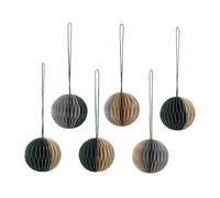Broste Copenhagen 6 Bolas de navidad Ball honeycomb Ø5 cm Multi/green