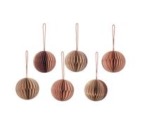 Broste Copenhagen 6 Bolas de navidad Ball honeycomb Ø5 cm Multi/pink