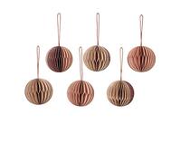 Broste Copenhagen 6 Bolas de navidad Ball honeycomb Ø5 cm Multi/pink