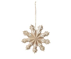 Broste Copenhagen Adorno de navidad Snowflake natural Ø15 cm