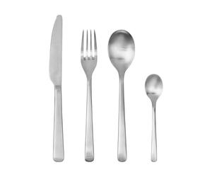 Broste Copenhagen Cubertería Hune brushed satin 4 piezas Acero inoxidable