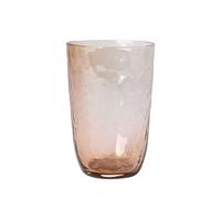 broste Copenhagen Hammered 14496206 - Juego de vasos (4 unidades, cristal soplado a mano, 0,5 L, 9,2 x 9,2 x 13,5 cm), color marrón