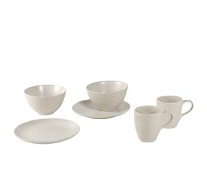 Broste Copenhagen Juego de desayuno nórdico de vainilla para dos, color beige, fabricado en loza, apto para lavavajillas y microondas, 80019824