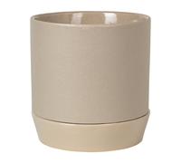 Broste Copenhagen Maceta con plato Denise Ø21 cm Dove grey