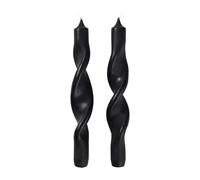 Broste Copenhagen Set de 2 velas en espiral Twist twisted candles 23 cm Simply black
