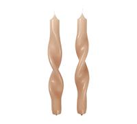 Broste Copenhagen Set de 2 velas en espiral Twist twisted candles 23 cm Walnut