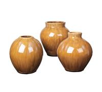 Broste Copenhagen Set de 3 jarrones de cerámica Ingrid 14.5 cm Apple cinnamon