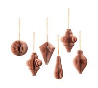 Broste Copenhagen Set de 6 colgantes de navidad Christmas mix Dusty pink