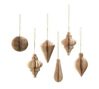 Broste Copenhagen Set de 6 colgantes de navidad Christmas mix Natural brown