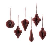 Broste Copenhagen Set de 6 colgantes de navidad Christmas mix Pompeian red