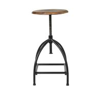 Broste Copenhagen Taburete redondo Sire Negro-naturaleza. Ø33x73 cm