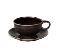 Broste Copenhagen Taza de té y plato Nordic Coal 5.8 cm