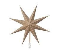 Broste Copenhagen Top Star 70080390 - Punta para árbol de Navidad (Papel, 30 cm), Color marrón
