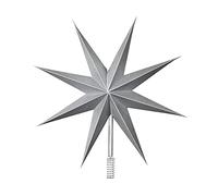 Broste Copenhagen Top Star 70080391 - Punta para árbol de Navidad (Papel Plateado, 30 cm)