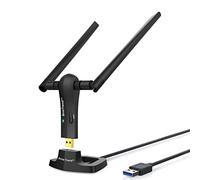 BrosTrend AC1200 - Memoria USB wifi de gran alcance (Wi-Fi, hasta 867 Mbps, 5 GHz, 300 Mbps, 2,4 GHz, con dos antenas de 5 dBi, USB 3.0, adaptador WiFi para PC de sobremesa con Windows 10/8.1/8/7/XP)