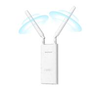 BrosTrend AC1200 Repetidor WiFi Exterior con 2X 5dBi Antenas, Largo Alcance | Gigabit Amplificador Señal WiFi Exterior Potente para Jardin Doble Banda 5GHz + 2.4GHz, IP65 Outdoor, con Inyector PoE Pasivo