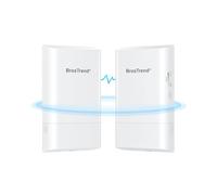 BrosTrend Puente WiFi Exterior 1 km, Punto a Punto WiFi 5GHz 867Mbps, IP65 | Plug and Play Outdoor Wireless Bridge, Largo Alcance Puente Inalámbrico Exterior con Inyector PoE Pasivo, Paquete de 2 CPE