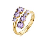 Brosway Anillo de acero 316L dorado y cristales amethyst BIG36B