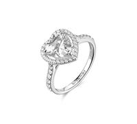 Brosway Anillo de mujer de plata e Infinite White con símbolo de corazón | Colección Fancy - FIW166, 14, Plata de ley, Zirconia cúbica