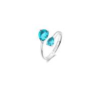 Brosway Anillo de plata para mujer con piedras azules en forma de gota, modelo FAG22C