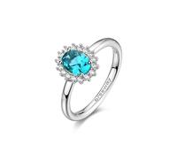 Brosway Anillo para mujer de plata y Aqua Green | Colección Fancy - FAG20, 14, Plata de ley, Aqua Green