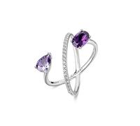 Brosway Anillo para mujer de plata y morado mágico, colección Fancy - FMP134, 16, Plata de ley, Zirconia cúbica