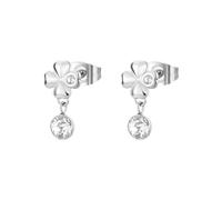 Brosway BHKE182 - Pendientes para mujer de acero con símbolo de trébol de cuatro hojas, colección Chakra, 17 mm, acero inoxidable, no aplicable.